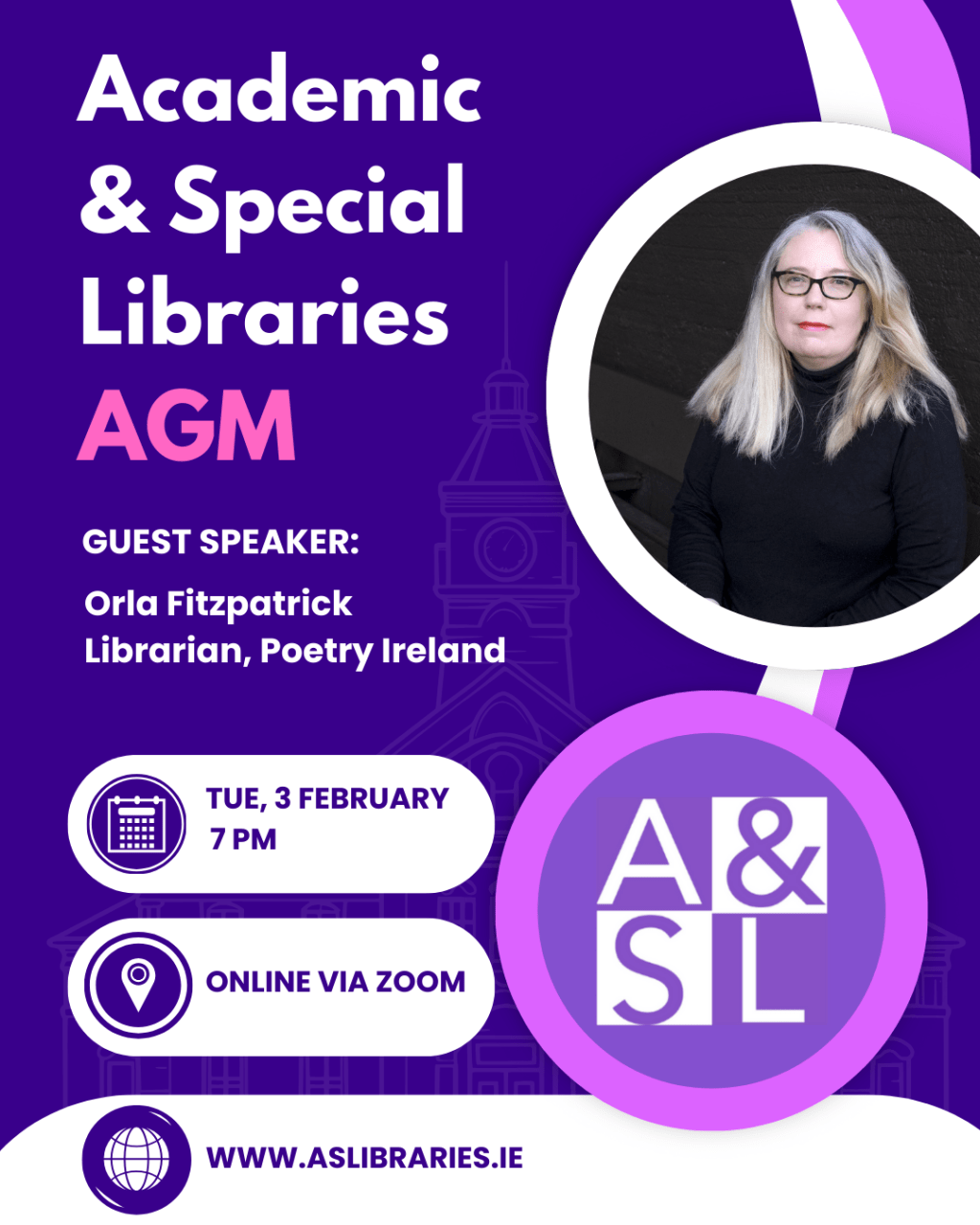 Join ASL AGM2026 and Orla Fitzpatrick of Poetry&nbsp;Ireland