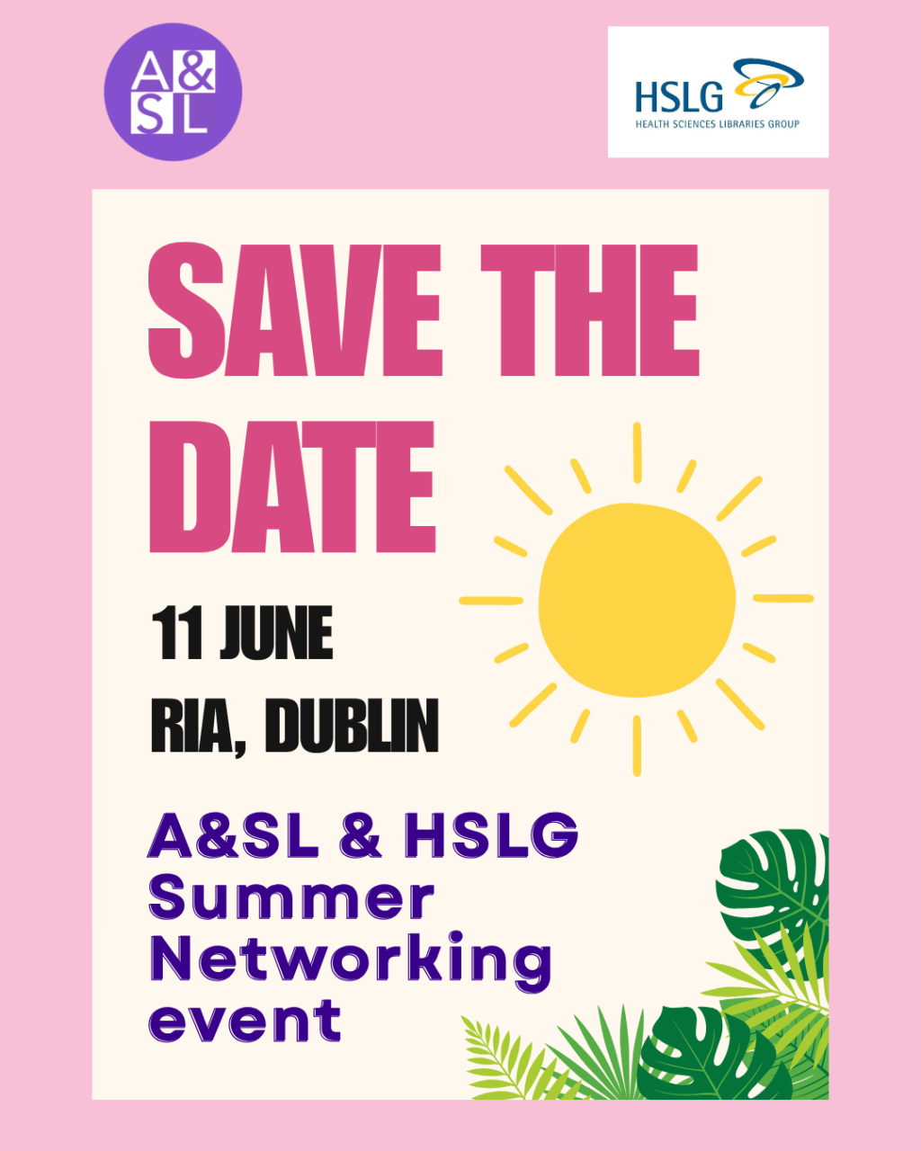 Save the Date! ASL and HSLG Summer Networking&nbsp;Event